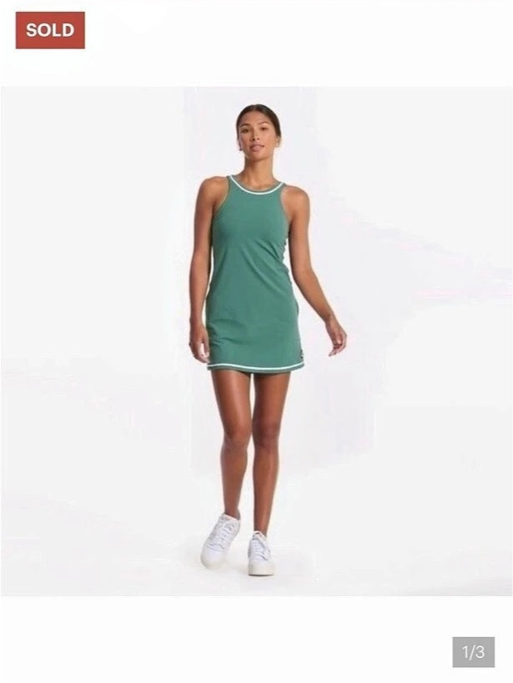 Vuori Volley Dress Mini in Green, Size Large